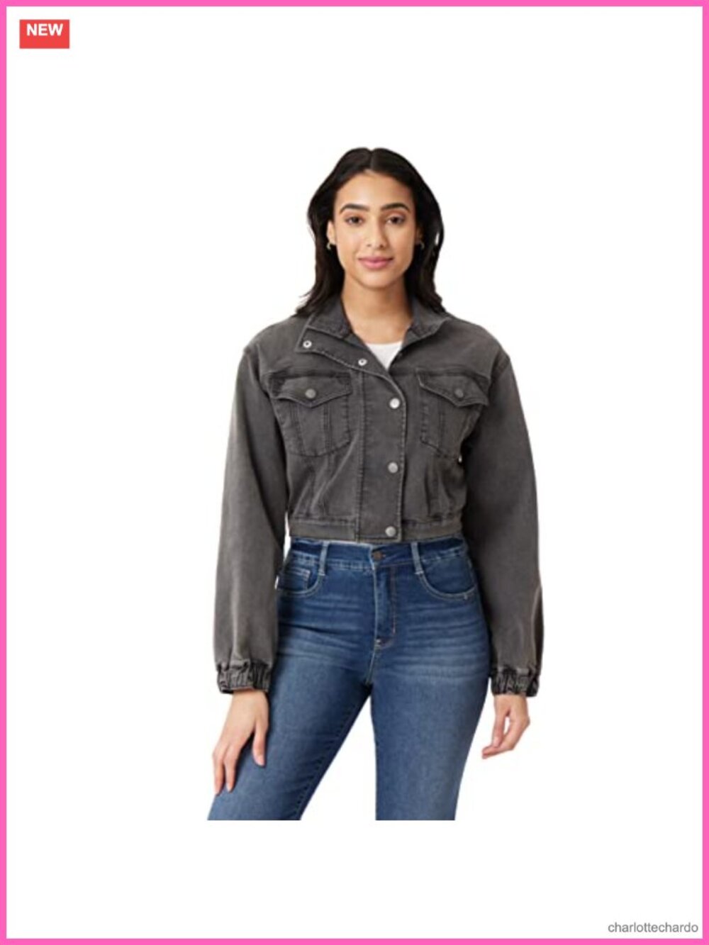 Moto Denim Jacket Faded Wash Silver Hardware Stretch Aviator